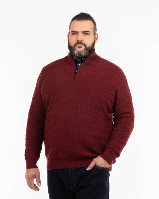 Pull en laine grande taille bordeaux