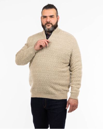 Pull en laine grande taille beige