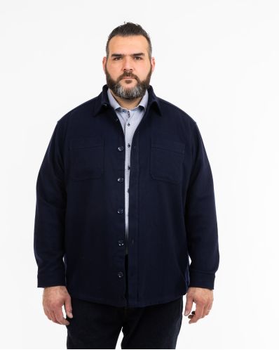 Surchemise en laine grande taille bleu marine