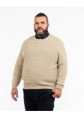 Pull jacquard grande taille beige