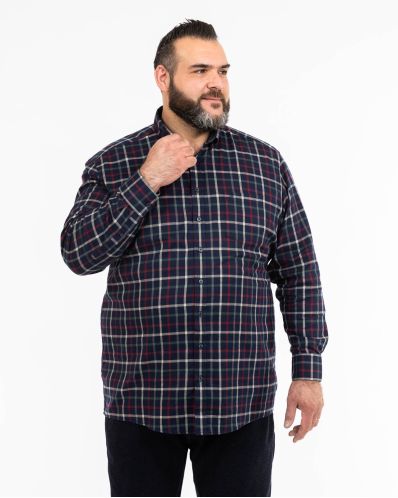 Chemise à carreaux grande taille bleu marine