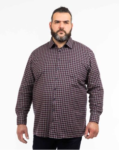 Chemise à petits carreaux grande taille bordeaux