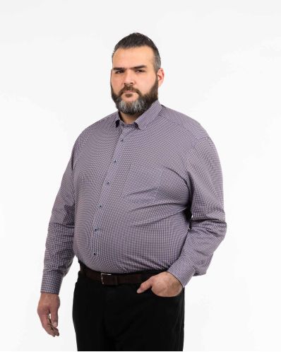 Chemise fantaisie facile à repasser grande taille bordeaux