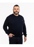 Pull mérinos grande taille bleu marine