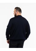 Pull mérinos grande taille bleu marine