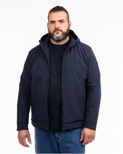 Blouson softshell grande taille bleu marine