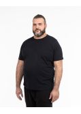 Lot 2 tee shirts grande taille Col rond Noir en coton uni