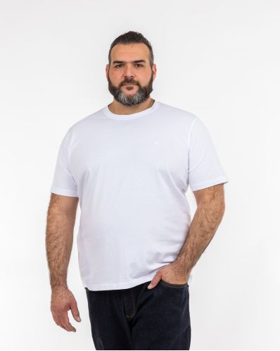 Lot 2 tee shirts grande taille Col rond Blanc en coton uni