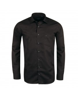 Chemise noire semi-cintrée (Modern Fit)  : manches extra longues 69 cm