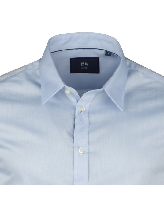 Chemise bleu cintrée: manches extra-longues 72cm