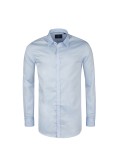 Chemise bleu cintrée: manches extra-longues 72cm