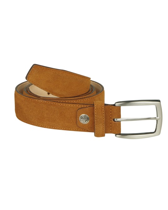 Ceinture cuir suédé - cognac