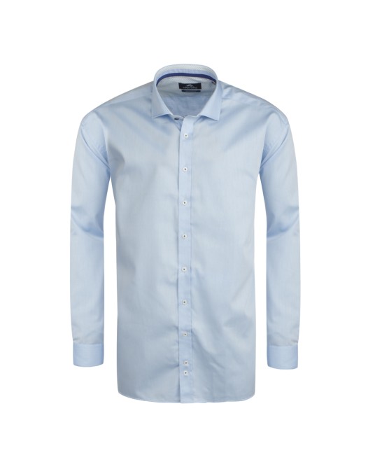 Chemise twill bleu: grande taille du 44 (XL) au 50 (4XL)