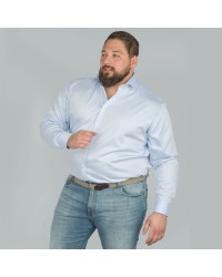 Chemise twill bleu: grande taille du 44 (XL) au 50 (4XL)