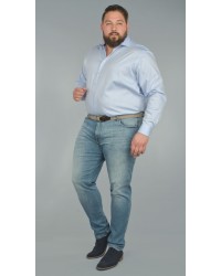 Chemise twill bleu: grande taille du 44 (XL) au 50 (4XL)