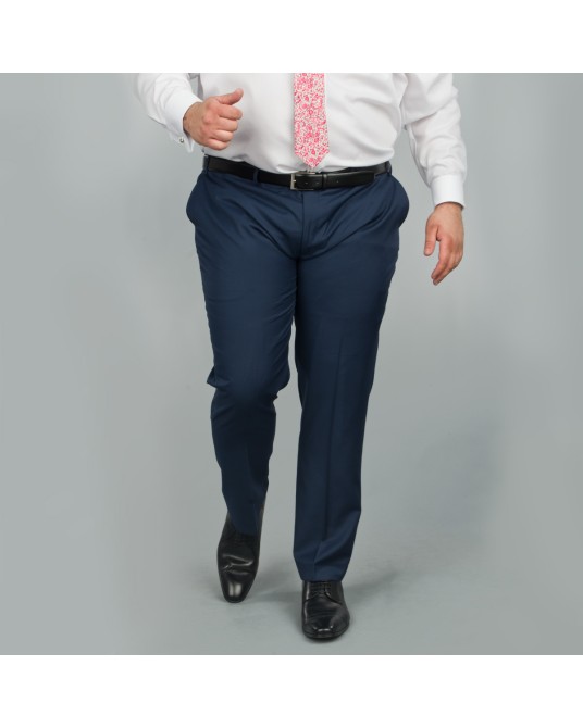 Pantalon de costume bleu: grande taille du 50 au 74