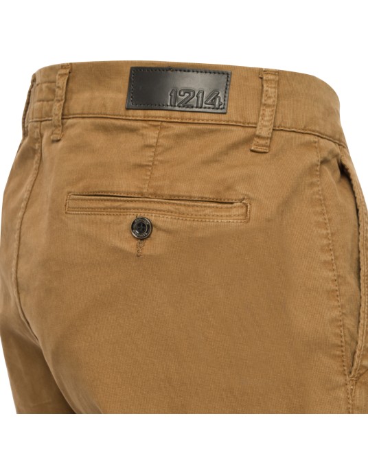 Pantalon chino aspect côtelé 1214 noisette Homme grand