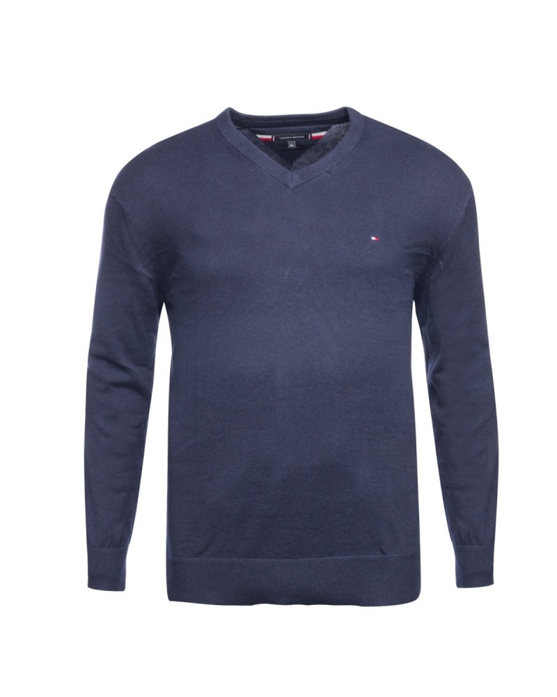 Pull col V Tommy Hilfiger grande taille en coton cachemire ...