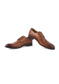 Chaussures derby patiné spécial pieds larges Paul Edwards bout rond grande taille cognac