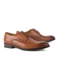 Chaussures derby patiné spécial pieds larges Paul Edwards bout rond grande taille cognac