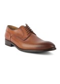 Chaussures derby patiné spécial pieds larges Paul Edwards bout rond grande taille cognac