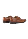 Chaussures derby patiné spécial pieds larges Paul Edwards bout rond grande taille cognac