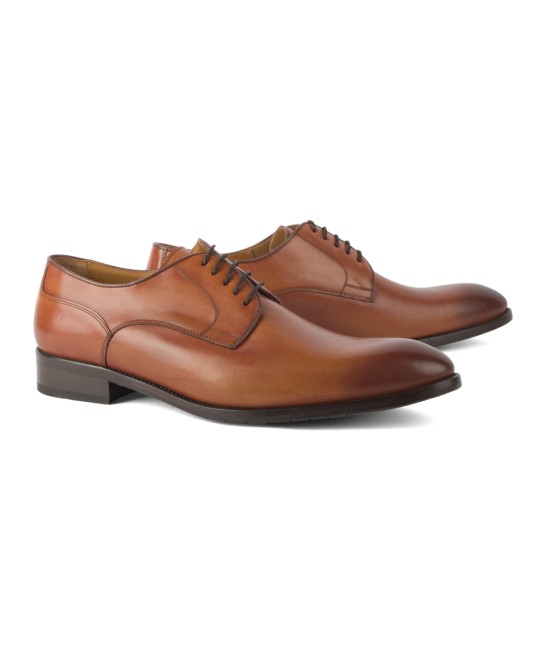 Chaussures derby Paul Edwards bout rond grande taille cognac