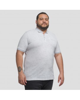 Polo piqué Mode Monte Carlo imprimé grande taille pour homme gris clair