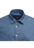 Chemise cintrée chambray 1214 manches extra-longues 72 cm bleu indigo