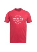 Tee shirt col rond imprimé Casa Moda grande taille rouge cerise