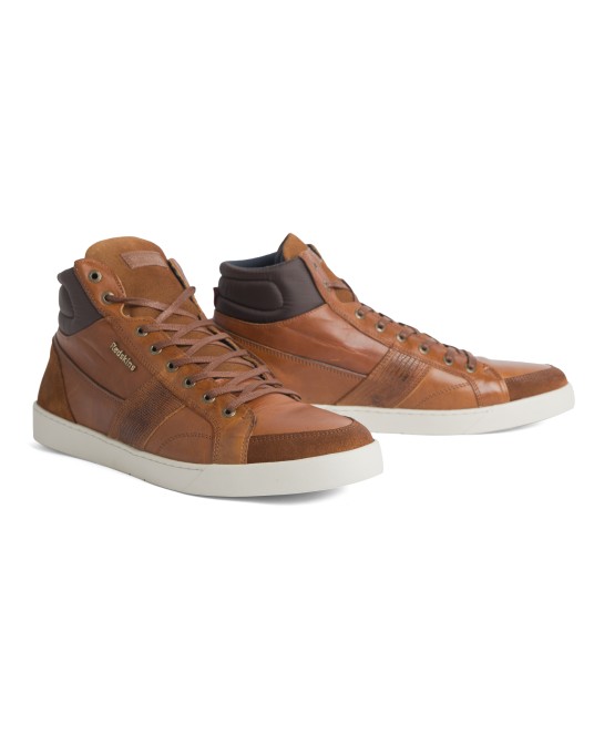 Sneakers en cuir Redskins Sabal montantes grande taille cognac