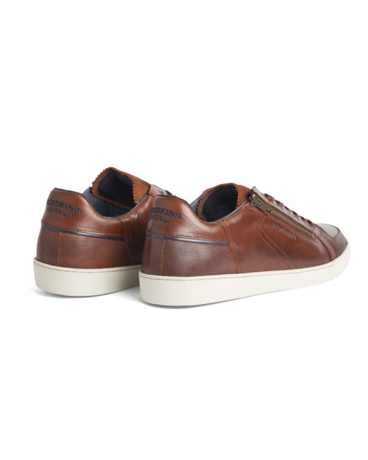 Sneakers en cuir Redskins Ficusi avec zip grande taille marron