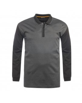 Polo manches longues Maneven jersey mercerisé grande taille anthracite
