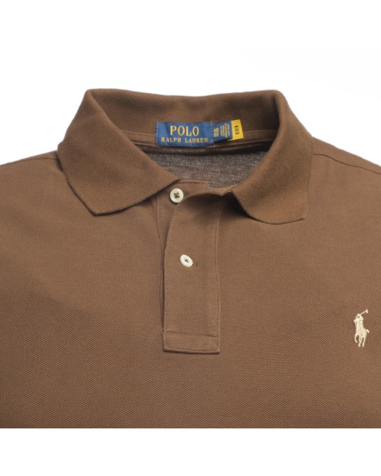 Polo piqué Ralph Lauren grande taille marron