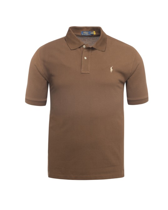 Polo piqué Ralph Lauren grande taille marron