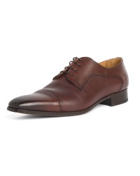 Chaussures derby Paul Edwards patinée grande taille marron