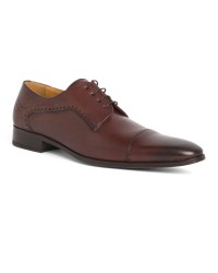 Chaussures derby Paul Edwards patinée grande taille marron