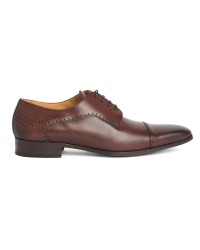 Chaussures derby Paul Edwards patinée grande taille marron