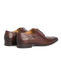 Chaussures derby Paul Edwards patinée grande taille marron