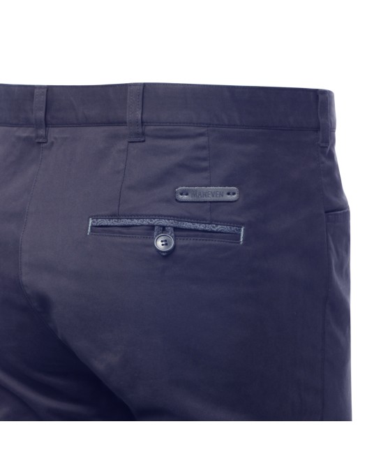 Pantalon chino Maneven grande taille marine