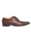 Chaussures derby Paul Edwards patinée grande taille marron