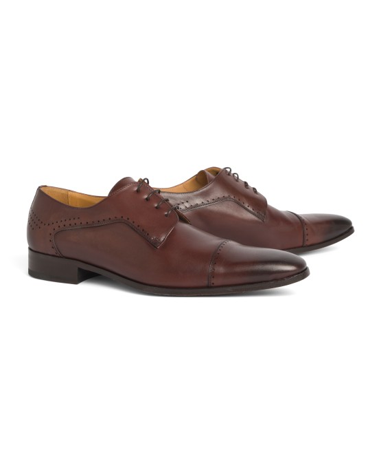 Chaussures derby Paul Edwards patinée grande taille marron