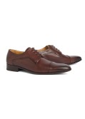 Chaussures derby Paul Edwards patinée grande taille marron