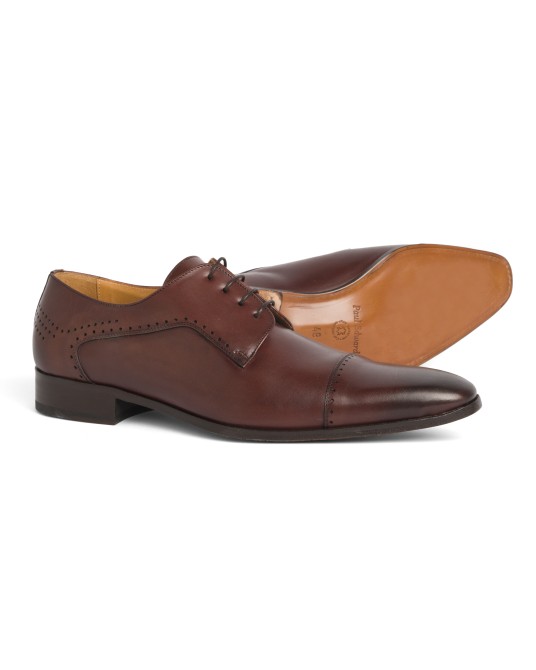 Chaussures derby Paul Edwards patinée grande taille marron