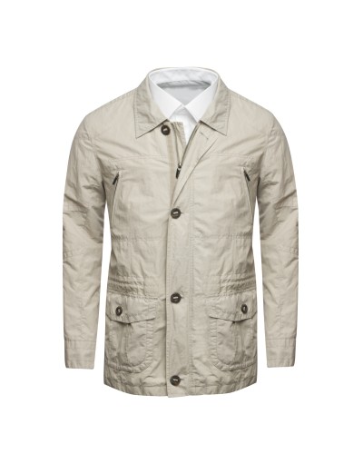 Parka d'été Calamar blanc pour homme grand | SIZE-FACTORY