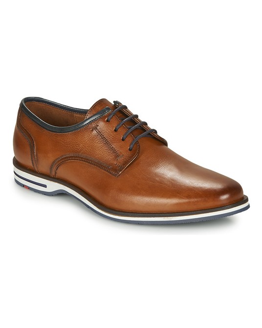 Derby pieds larges grande taille cognac Lloyd