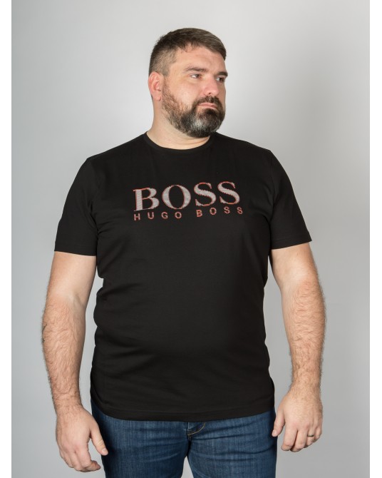 Tee shirt col rond Hugo Boss grande taille noir