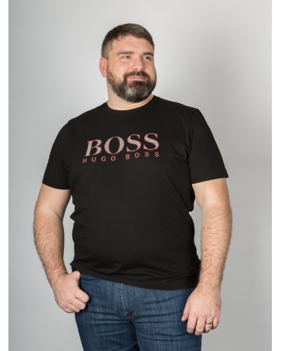 Tee shirt col rond Hugo Boss grande taille noir