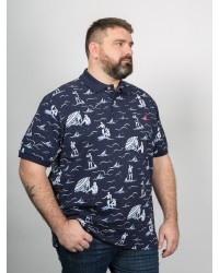 Polo piqué Ralph Lauren grande taille fantaisie bleu marine