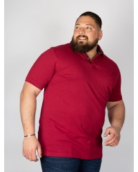 Polo piqué stretch Casa Moda grande taille rouge bordeaux